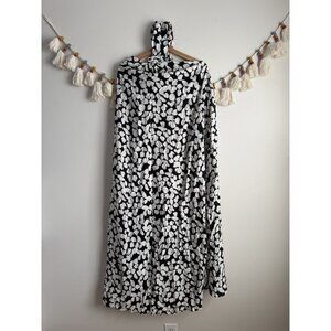Mango Petal Print Flowy Halter Maxi Dress Lightweight Flowy Beachy Blogger Fav S